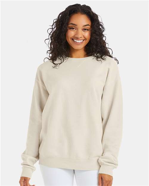 ComfortWash by Hanes Unisex Garment-Dyed Crewneck Sweatshirt GDH400 - Parchment