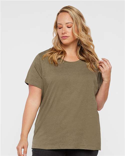 LAT Women's Curvy Collection Fine Jersey Tee 3816