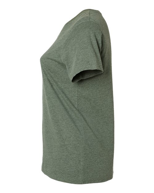 LAT Women's Curvy Collection Fine Jersey V-Neck Tee 3817