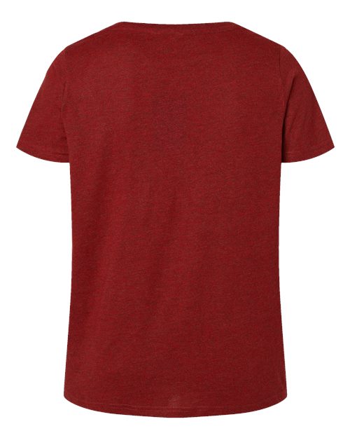 LAT Women's Curvy Collection Fine Jersey V-Neck Tee 3817