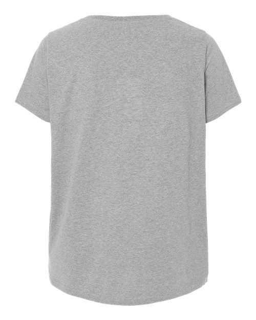 LAT Women's Curvy Collection Fine Jersey V-Neck Tee 3817