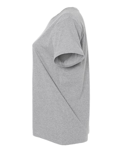 LAT Women's Curvy Collection Fine Jersey V-Neck Tee 3817