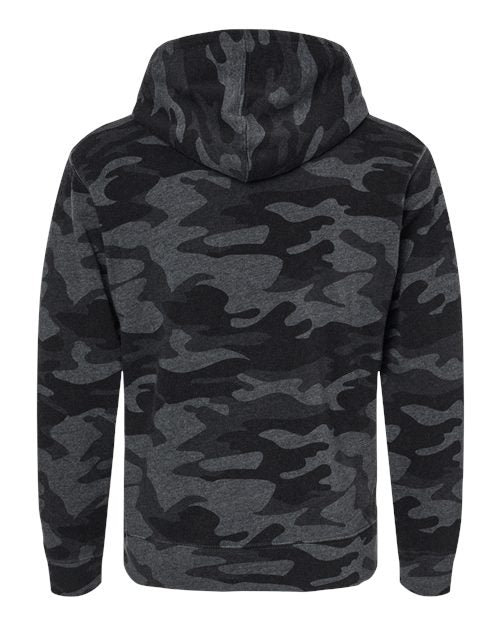 J. America Men's Triblend Fleece Hooded Sweatshirt 8871 - Black Camo Triblend
