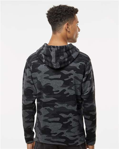 J. America Men's Triblend Fleece Hooded Sweatshirt 8871 - Black Camo Triblend
