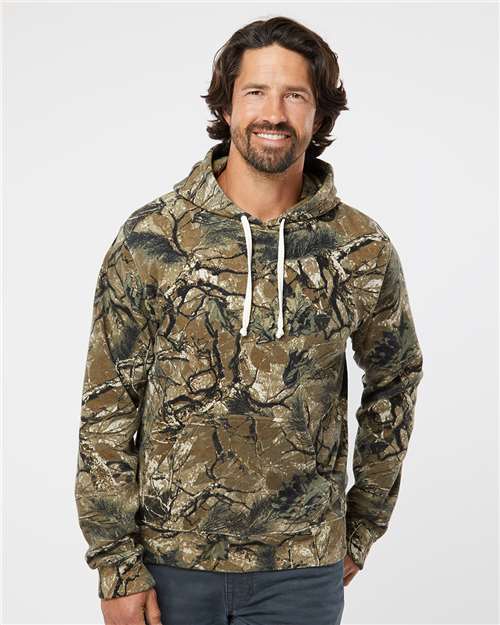 J. America Men's Triblend Fleece Hooded Sweatshirt 8871 - Outdoor Camo Triblend