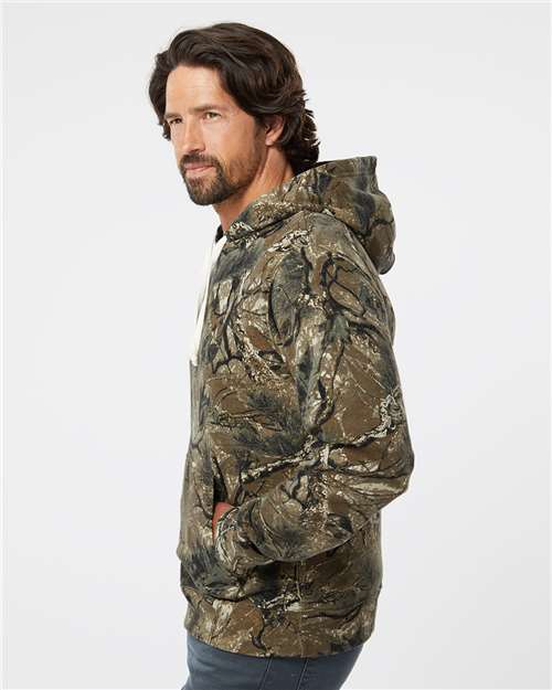 J. America Men's Triblend Fleece Hooded Sweatshirt 8871 - Outdoor Camo Triblend