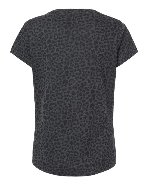 LAT Women's Fine Jersey Tee 3516 - Black Leopard