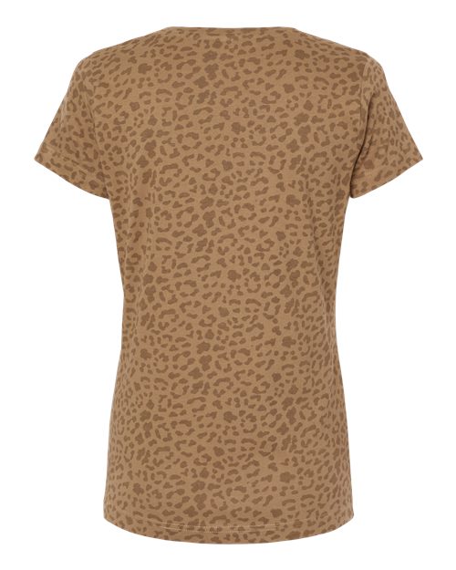 LAT Women's Fine Jersey Tee 3516 - Brown Leopard