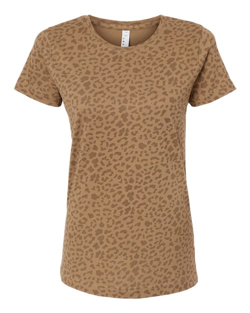 LAT Women's Fine Jersey Tee 3516 - Brown Leopard