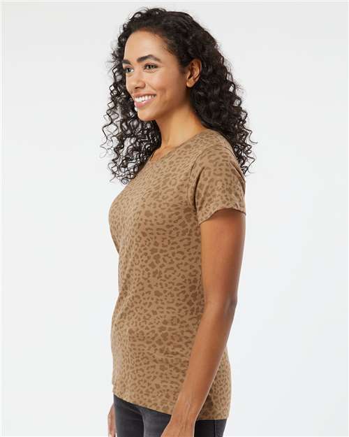 LAT Women's Fine Jersey Tee 3516 - Brown Leopard