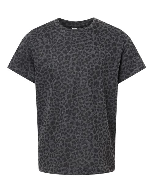 LAT Youth Fine Jersey Tee 6101 - Black Leopard