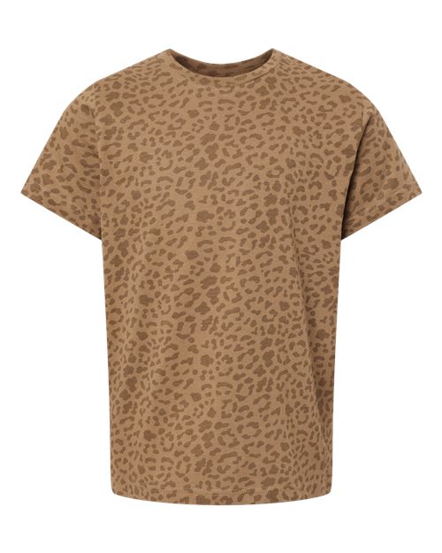 LAT Youth Fine Jersey Tee 6101 - Brown Leopard