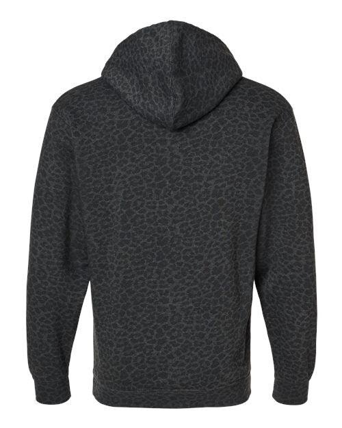 LAT Unisex Elevated Fleece Hoodie Sweatshirt 6926 - Black Leopard