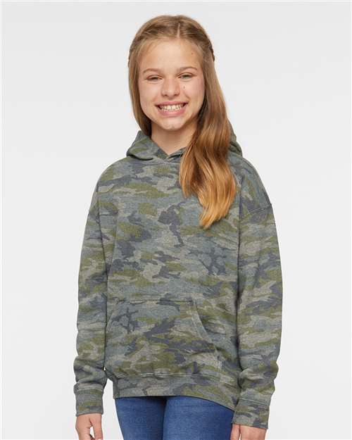 LAT Youth Fleece Hoodie Sweatshirt 2296 - Vintage Camo