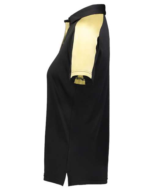 Augusta Sportswear Women's Two-Tone Vital Polo 5029 - Black/ Vegas Gold