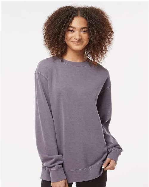 Independent Trading Co. Unisex Midweight Pigment-Dyed Crewneck Sweatshirt PRM3500 - Pigment Plum