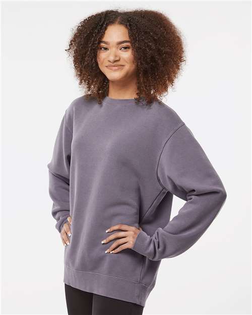 Independent Trading Co. Unisex Midweight Pigment-Dyed Crewneck Sweatshirt PRM3500 - Pigment Plum